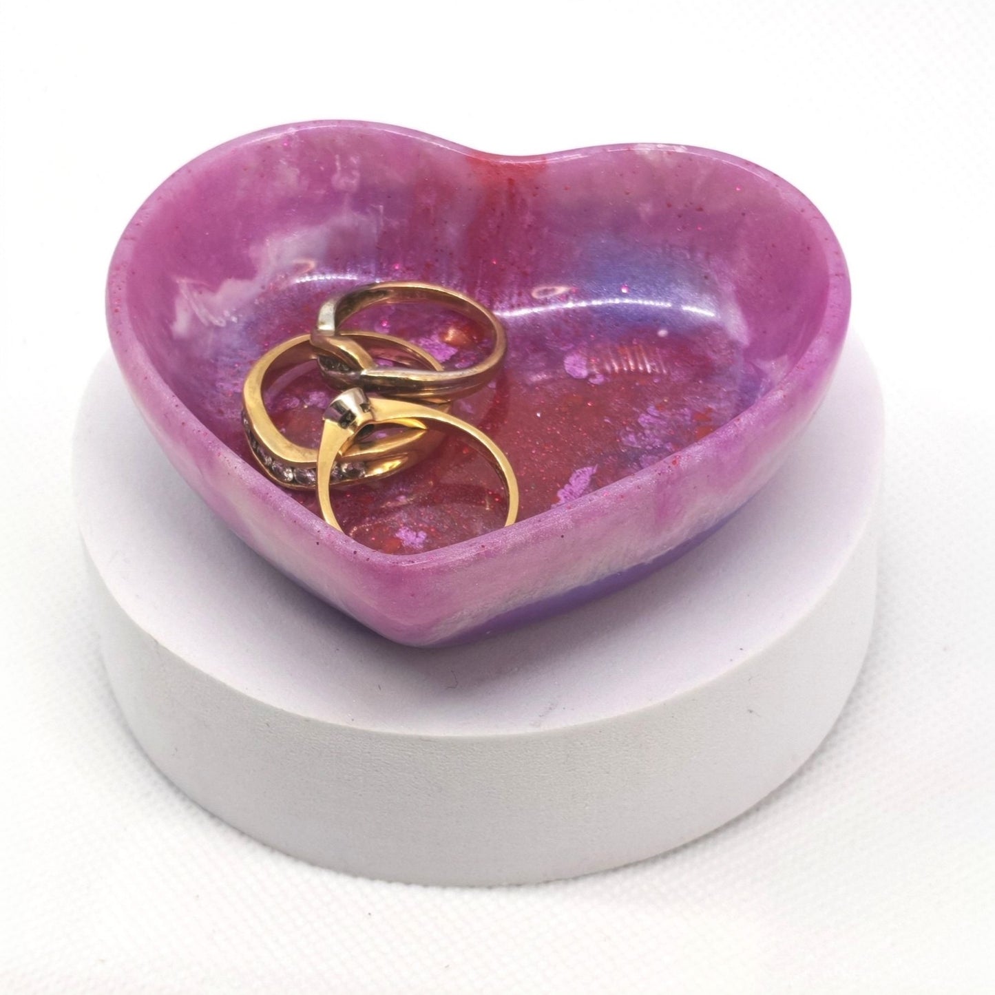 Heart Ring Tray in Sparkling Purples
