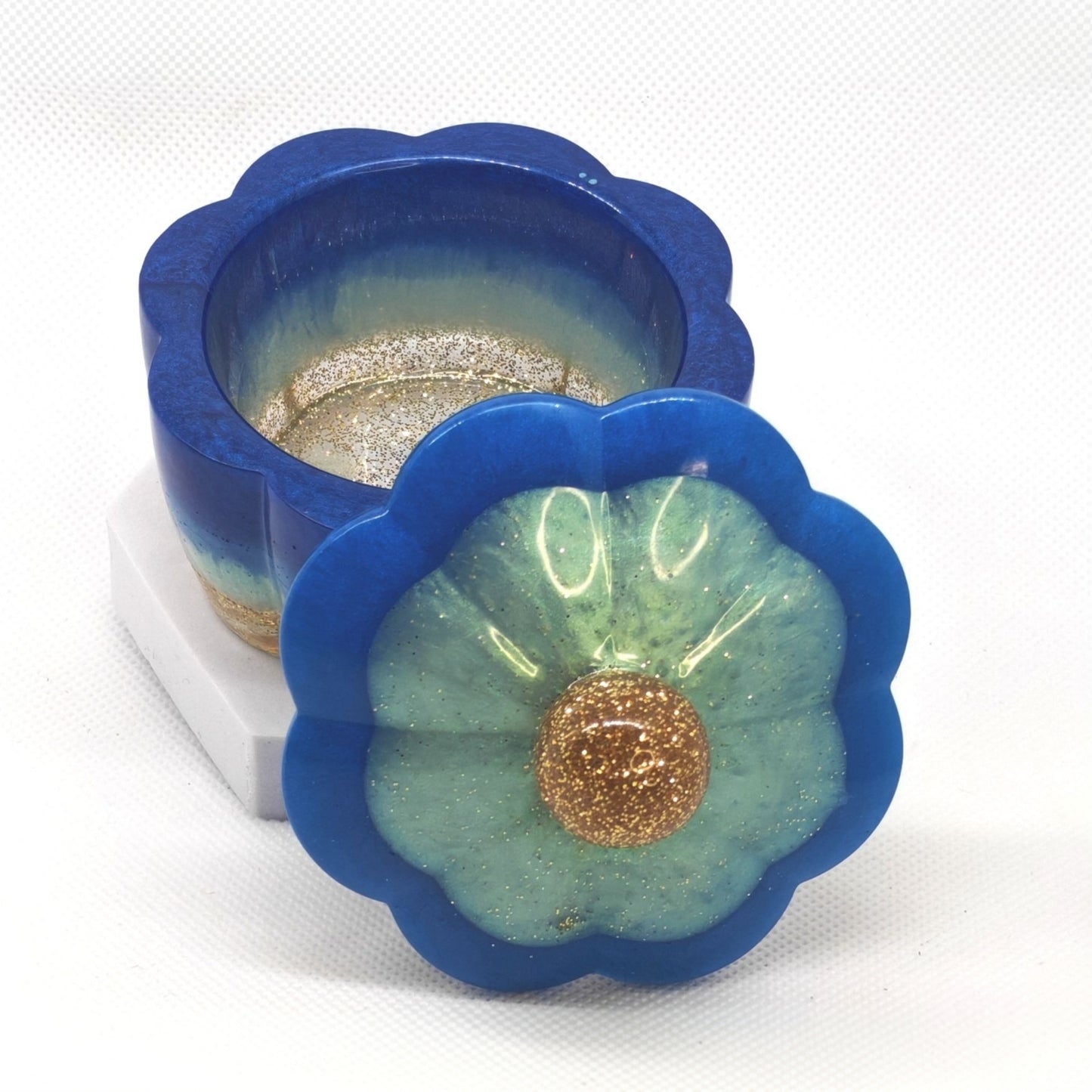 Flower Box with lid Ocean Colours