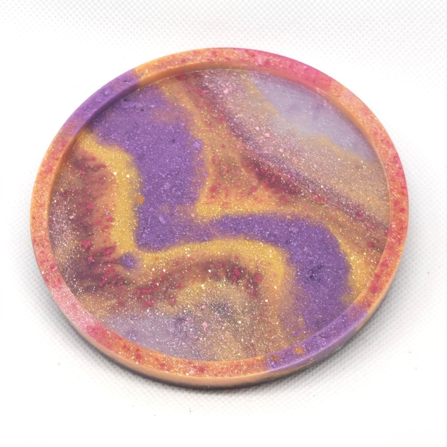 Round Coaster Pink, Purple and Gold