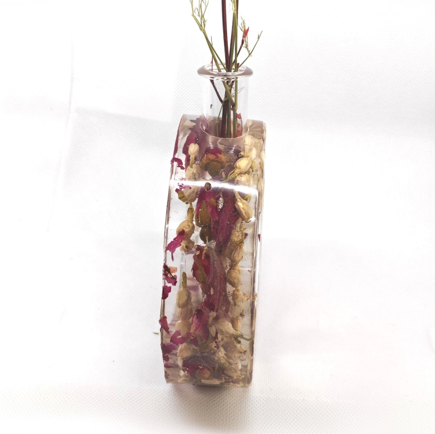 Irregular O Vase with Dried Flower Buds