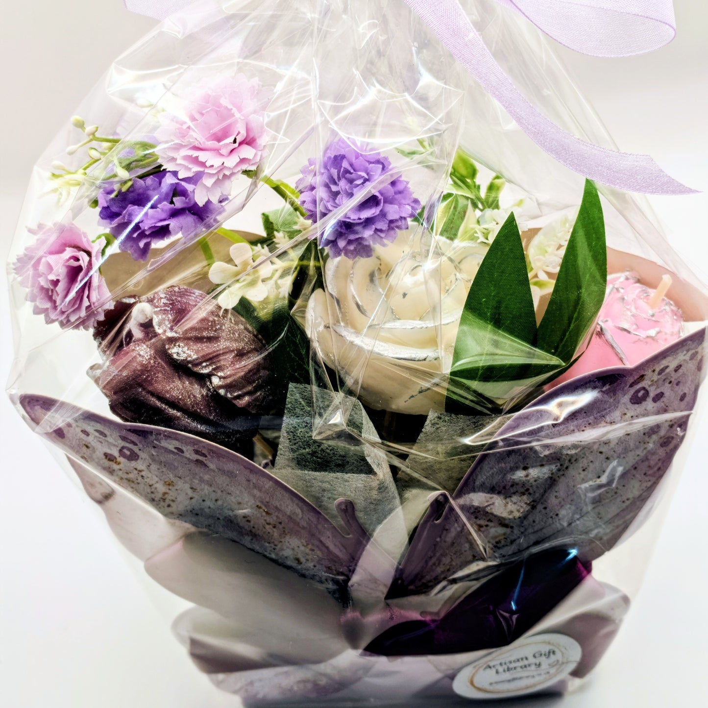 Lilac Butterfly Candle Bouquet