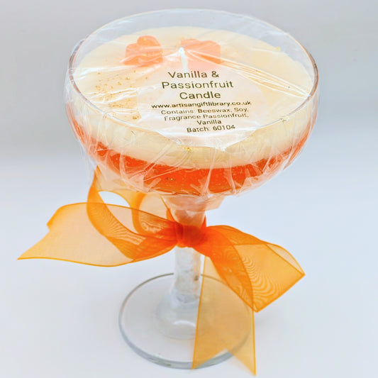 Vanilla and Passionfruit Cocktail Glass Candle