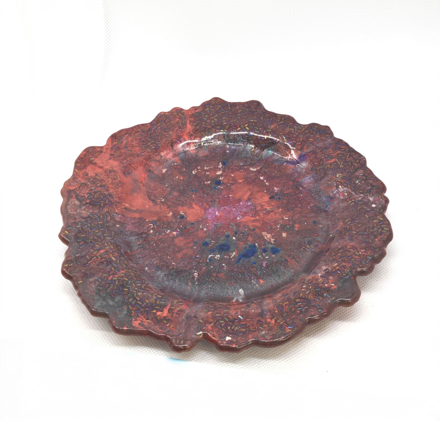 Plate Sparkling Deep Reds and Blues