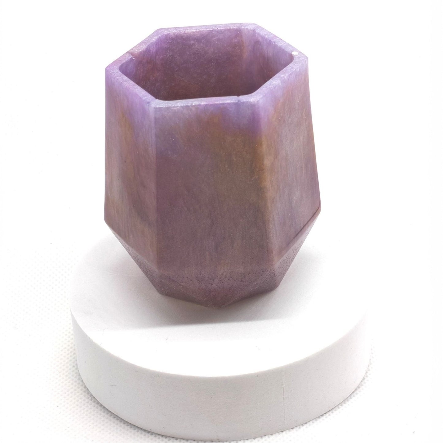 Hexagon Pen Pot Purple Pearl