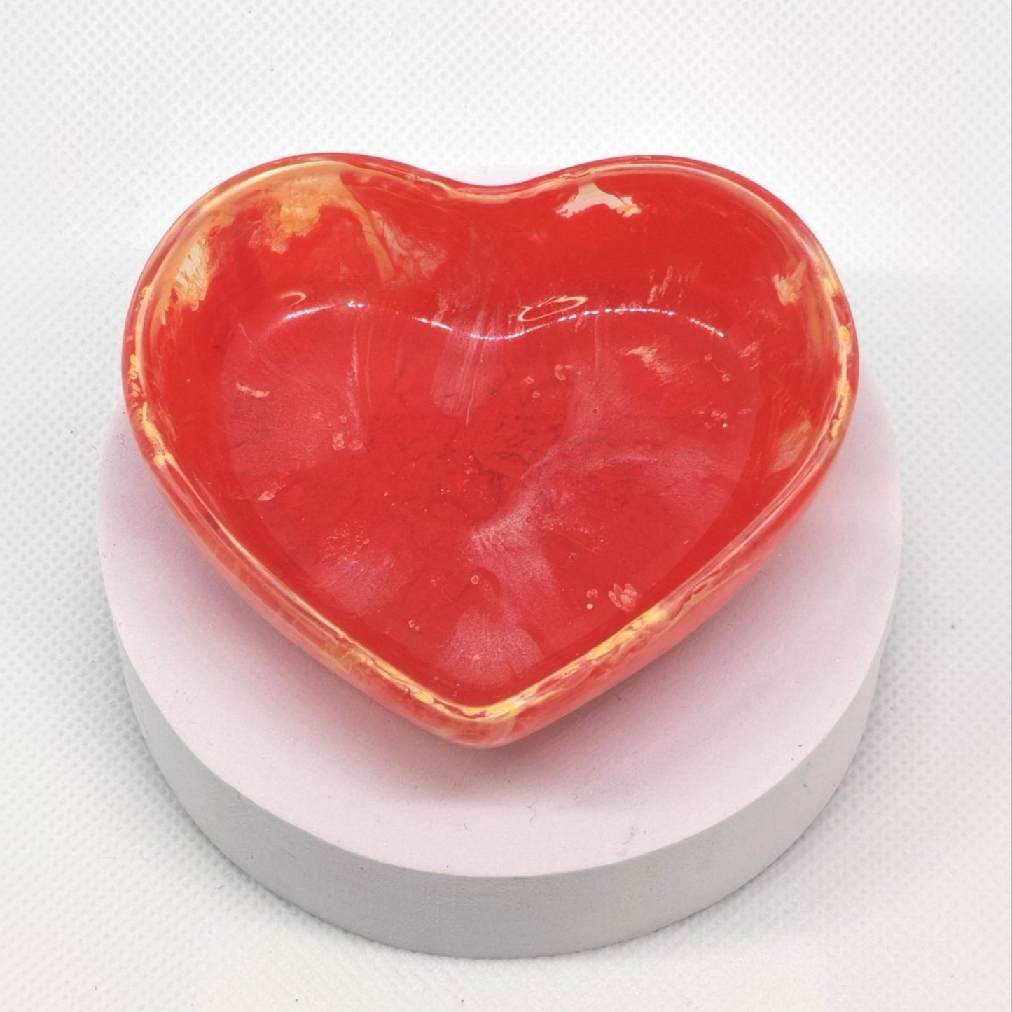 Heart Ring Tray Red and Gold