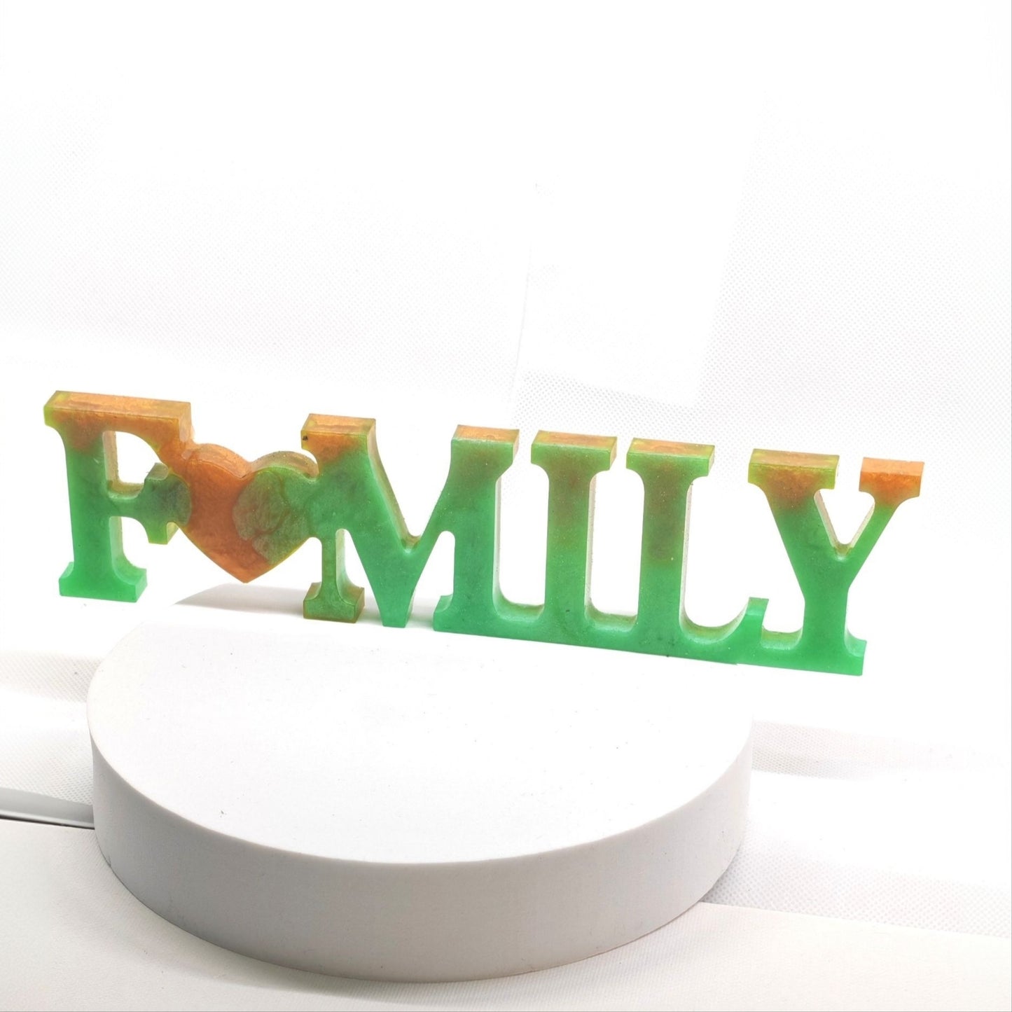 Family Sign Pearl Green and Gold