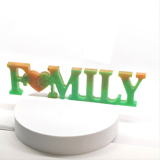 Family Sign Pearl Green and Gold