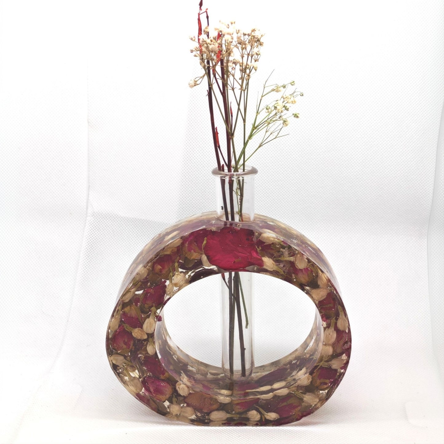 Irregular O Vase with Dried Flower Buds