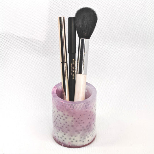 Pen Pot Pastel Purple with Bubbles