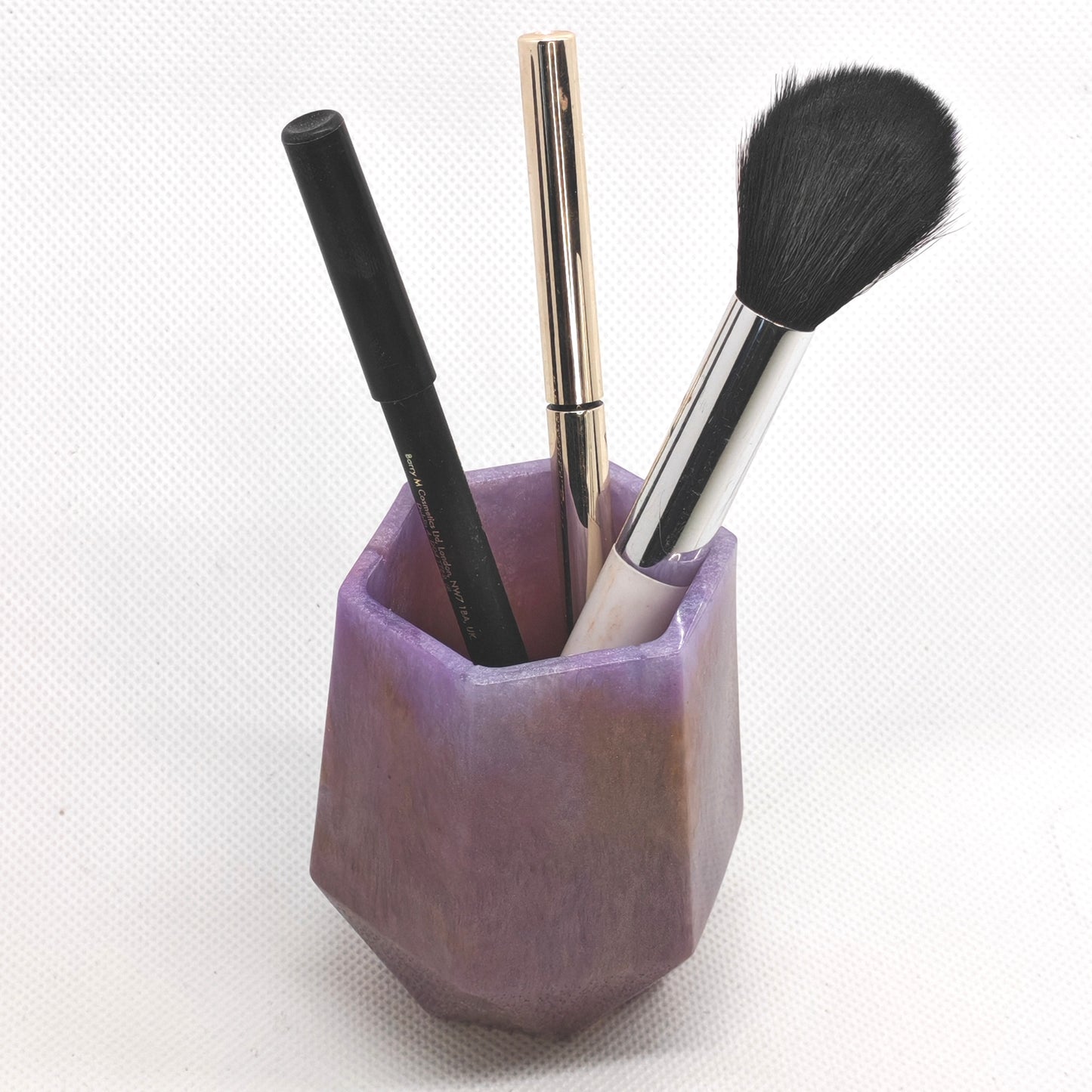 Hexagon Pen Pot Purple Pearl
