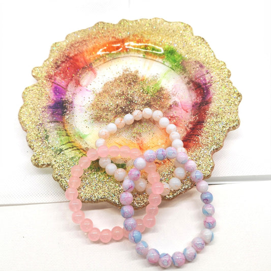 Plate Gold sparkle and Rainbow