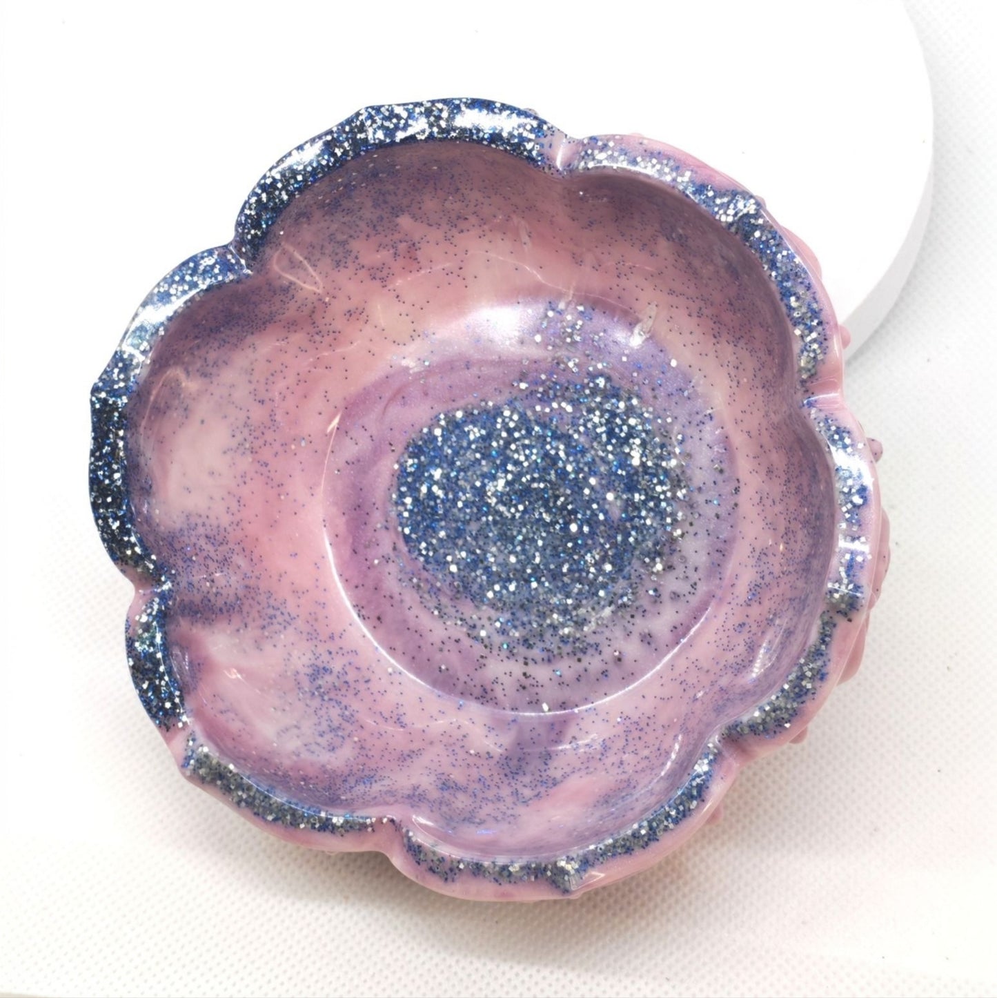 Rose Bowl Lilac and Blue Glitter