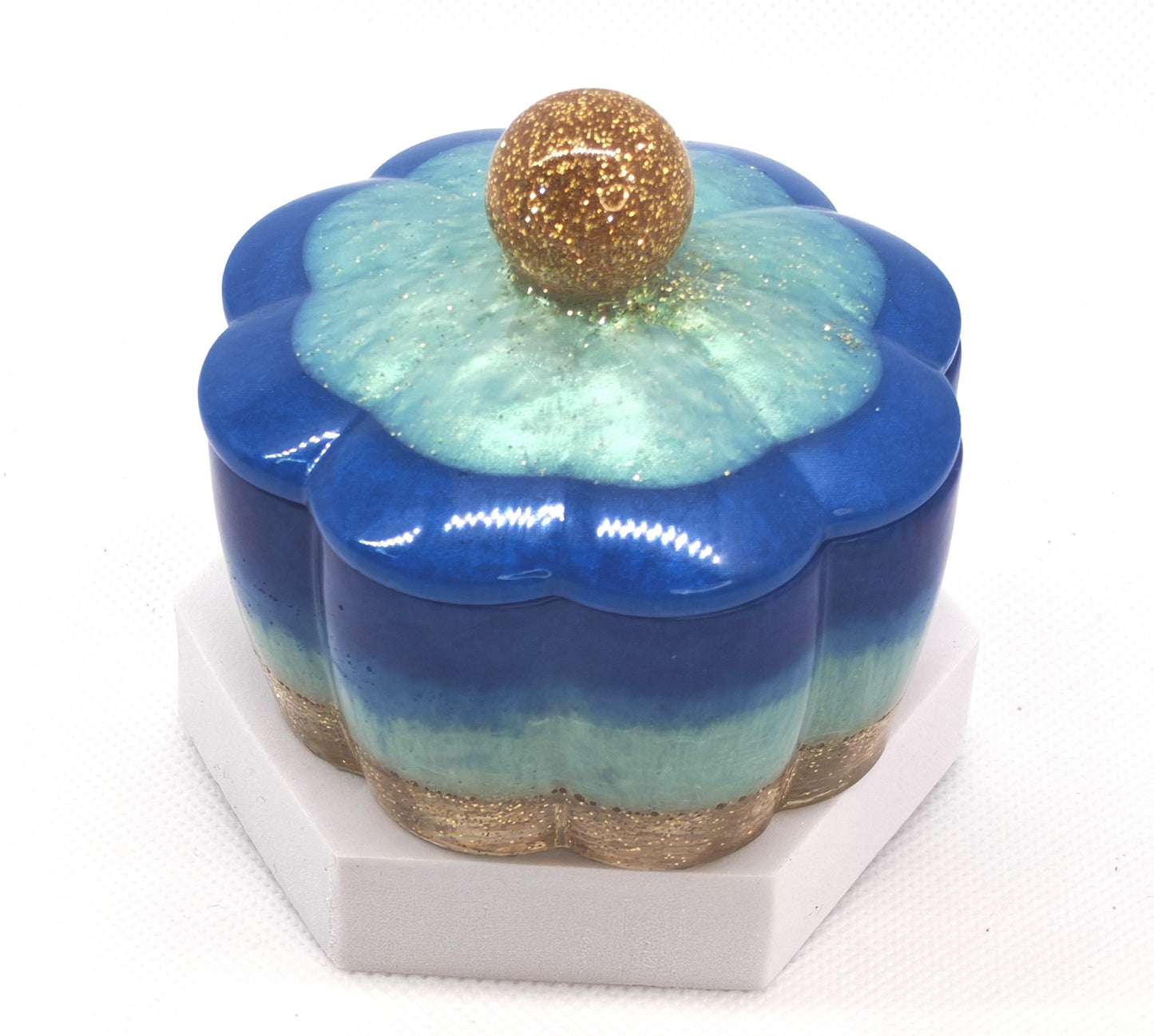 Flower Box with lid Ocean Colours