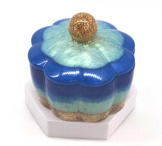 Flower Box with lid Ocean Colours