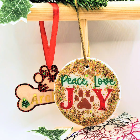 Ceramic Round Tree Decoration Peace, Love, Joy