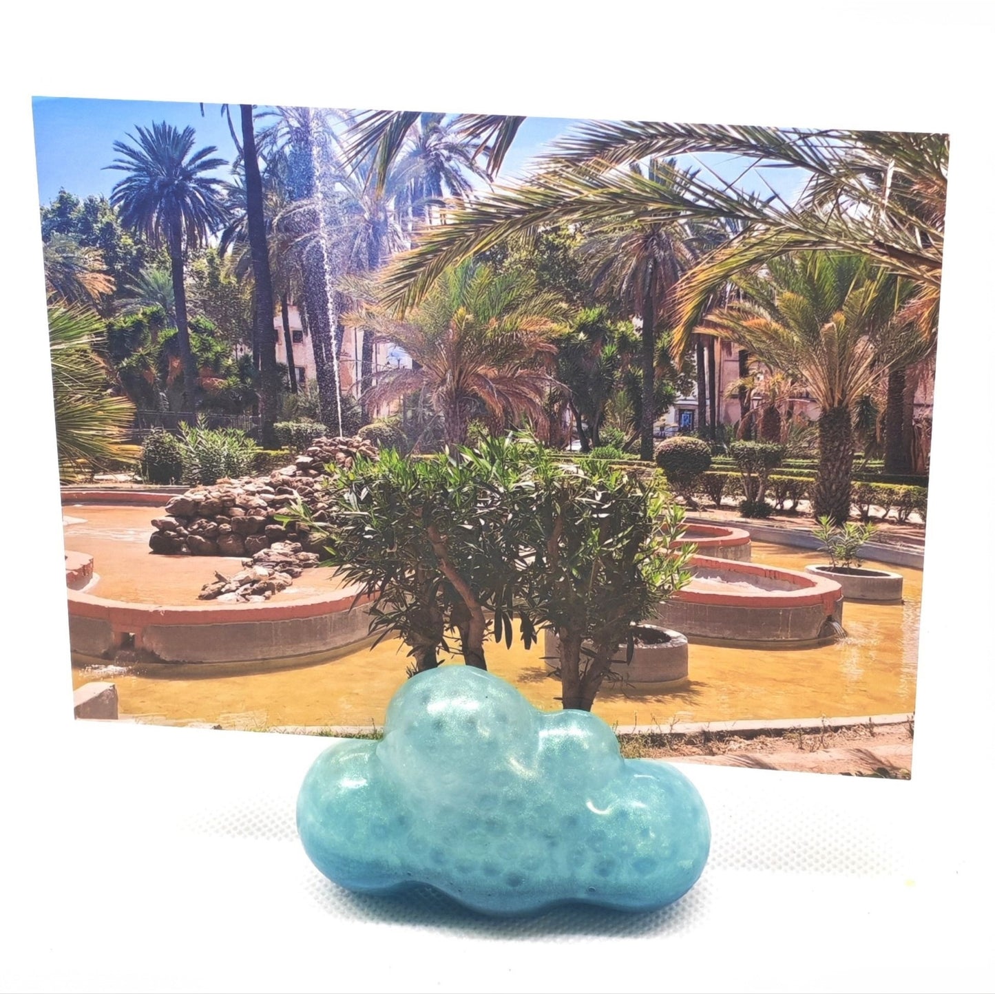Cloud Photo Holder Shimmering Blue